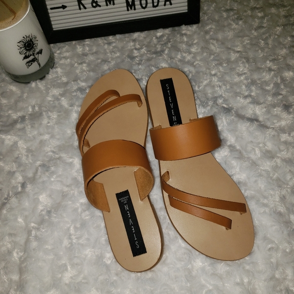 Steven By Steve Madden Shoes - Steve madden Geena Cognac leather sandals